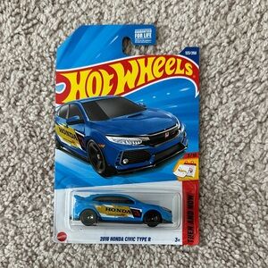 Hot Wheels 2018 Blue Honda Civic Type R Toy Car